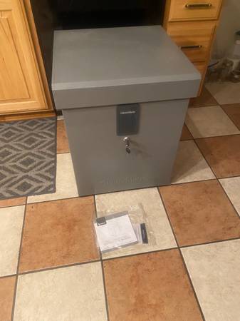 New Package lock box for front porch. It is made of metal 1