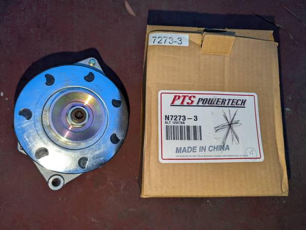 New GM SBC 350 327 283 Chevy 7273-3 1-wire Alternator 78A 1983-1991 1