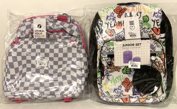 New! J World Backpack Lunch bag Combo Checkers -OR- Street Art *$20ea 1