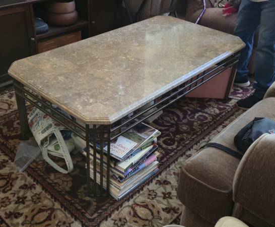 Solid Marble Top Coffee Table and End Table 1