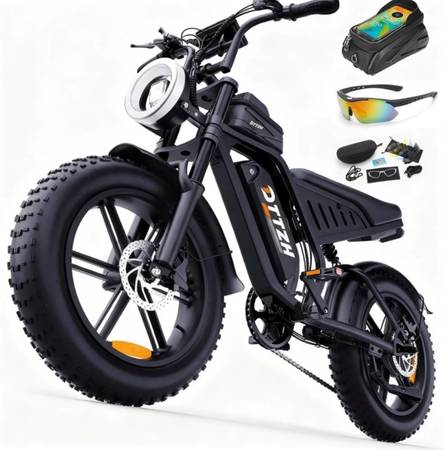 Electric Bicycle with Removable Battery, Dual Suspension, 7-Speed Gears, 20-Inch 1