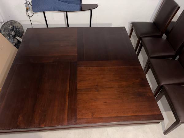 Solid hardwood square dining room table and chairs 1