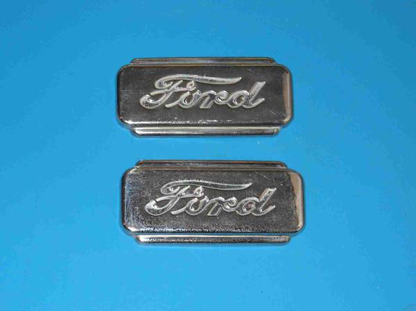 Pair 1941 Ford Pickup Truck Hood Side Script Emblems 1