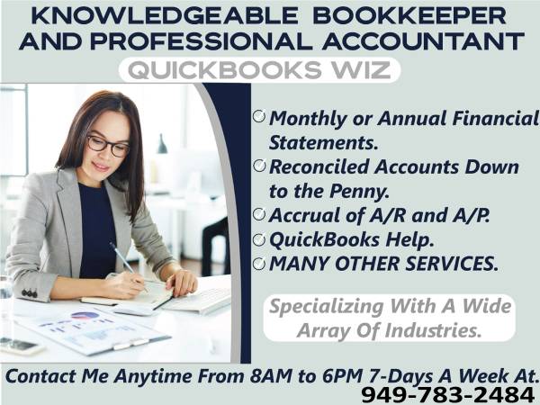 Knowledgeable Bookkeeper & Professional Accountant – QuickBooks Wiz 1