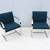 Mies van der Rohe Brno Flat Bar Chairs Blue Fabric by Gordon, a Pair 6 thumbnail