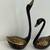 Mid Century Set of 2 Brass Swans Ornamental Metal Water Fowl Animal Figurines 3 thumbnail