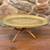 1950s stunning vintage moroccan inlaid brass large coffee table 4 thumbnail