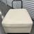 NEW - WEST ELM "HENRY" IVORY LEATHER OTTOMAN 4 thumbnail