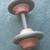 * 1 VINTAGE old school dumbbell. 25#s.  good for outside use 3 thumbnail