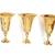 Group of Three Large Brass Vases Shaped Like Oversized Goblets 1 thumbnail