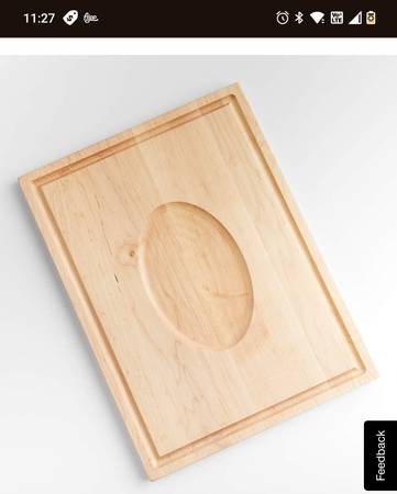 Crate and barrel reversible maple cutting board with meat rest 24x18x1 1