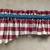 CUSTOM RED/IVORY CHECKED VALANCE,3 IN BLUE ROD POCKET,114Wx17L,COTTON 3 thumbnail