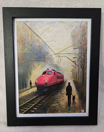 Framed "BULLET TRAIN" Picture for Sale By Connecticut Artist 1