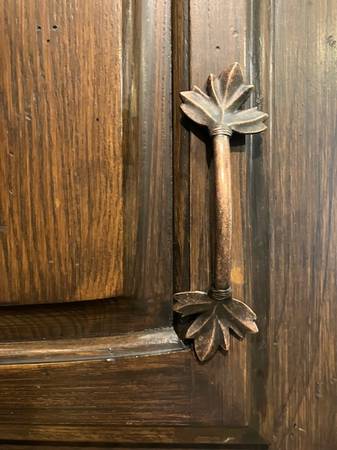 Unique copper leaf cabinet handles 1