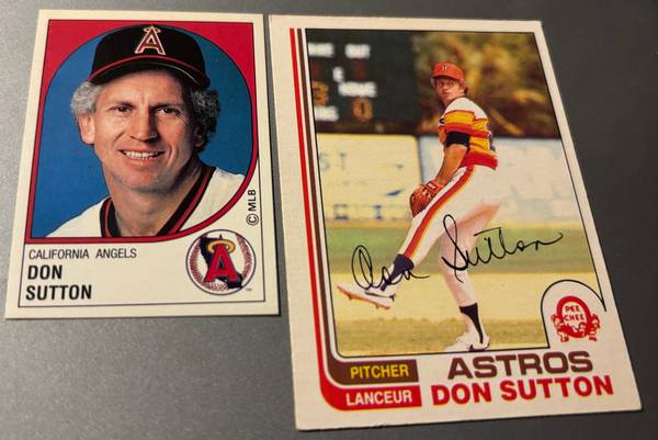 Don Sutton Panini 37 & O-Pee-Chee 305 Angels/Astros Hall of Fame 1