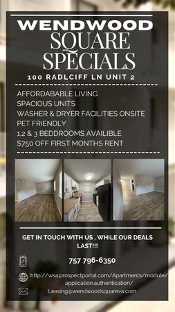 Spacious 1BR Apartment Starting at $1100 – Great Amenities! Wendwood 1