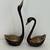 Mid Century Set of 2 Brass Swans Ornamental Metal Water Fowl Animal Figurines 1 thumbnail