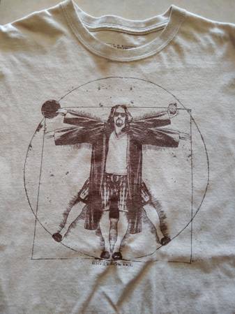 Used The Big Lebowski Vitruvian Man Shirt - Large 1