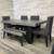 Rustic dining set gray & black stripe- delivery available 7 thumbnail