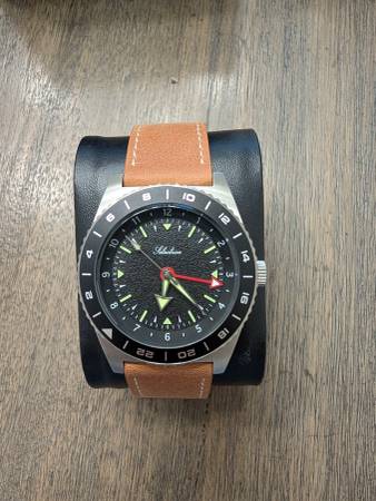 Selectron GMT Watch with Leather Strap 1