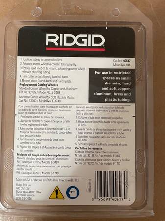sell new Ridgid Close Quarters Tubing Cutter silver 1