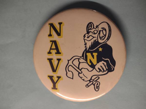 Navy Pinback / 3" Diameter / Large / Clean 1