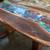New epoxy resin Dining Table cobblestone autumn River home office desk black wal 3 thumbnail