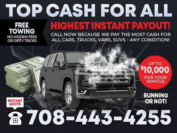 💲Want to Get Rid of an Old Junker in the Driveway? 📞 708-443-4255 1