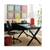 2 available - Crate & Barrel Spotlight Ebony X-Leg Solid Wood Desk 1 thumbnail