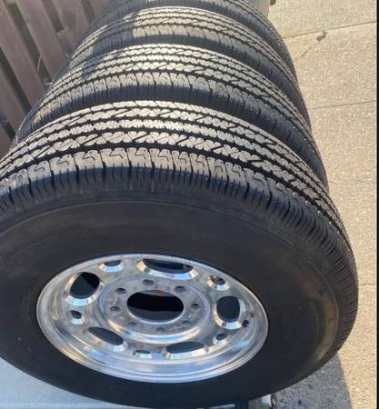 CHEVY 8 LUG WHEEL-SET - LT 245 75 16 BRIDGESTONE 1