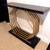Black Faux Marble Console Table with Gold Geometric Base 3 thumbnail