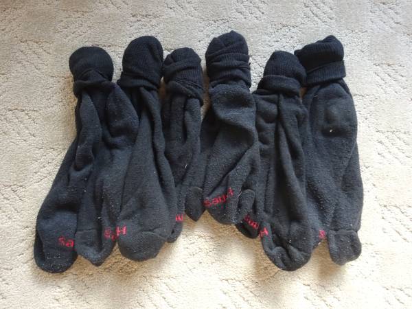 Men's Hanes Black Athletic Socks 1