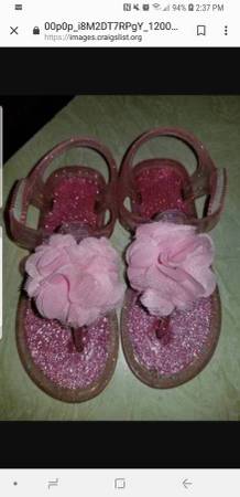 Sz 9 Sparkly Pink Sandals 1
