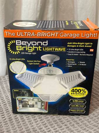 New BEYOND BRIGHT LIGHTWAVE LED GARAGE LIGHT 1