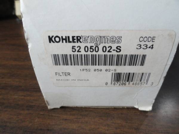 KOHLER ENGINE OIL FILTER  52-050-02-5 FOR LAWN TRACTOR - NEW - $5 (Newtown Square)63443775328001120