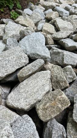 Clean crushed granite riprap 1