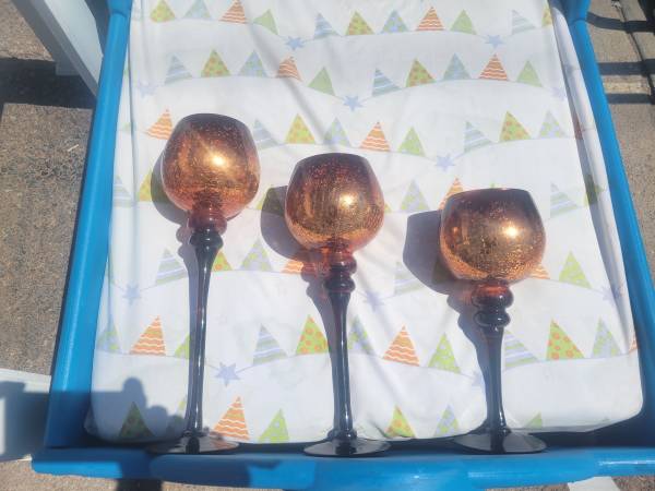 3 PORTA VELAS DE CRISTAL 1