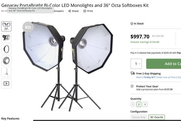 genaray lights stand and soft boxes 1