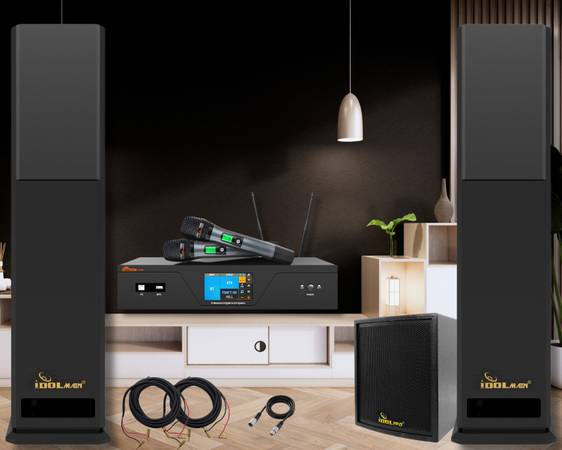 Home Karaoke System w/ 4000W Speakers, HighQuality Wireless Microphone 1