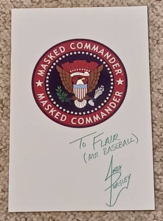 AUTO Andy Pursley Masked Commander COMIC BOOK Artist/Inker 1