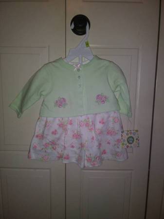 NWT 2 Piece Girl's Mint Green Dress & Sweater Set from Little Me Size 1