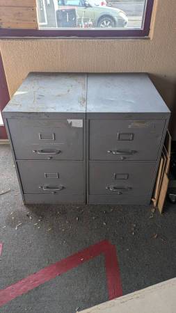 PAIR of Vintage All-Steel 2-Drawer Heavy Duty Filing Cabinet 1