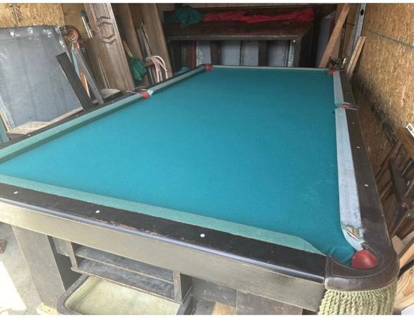 Oversized 8ft antique Brunswick Ball return Pool Table 1