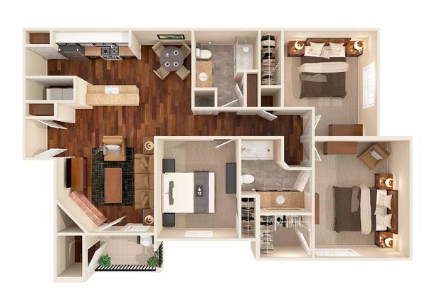 $1,595 / 3br - 1300ft2 - 3 bed 2 bath ready to view now! Visit our community today! (Jackson - Ridgecrest)63879904100481123