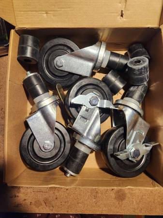 4" Expandable Stem Rubber Casters (4) 1