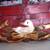 Christmas Basket - Red w/White Goose and Gold Ribbon 3 thumbnail