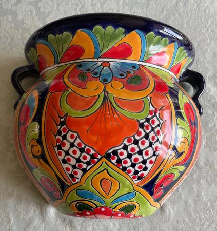 Mexican Michoacana-Style Talavera 12” Ceramic Planter 1