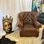 Restoration Hardware Churchill Brown Leather Chair Club Library Lounge 16 thumbnail