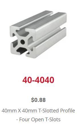 8020 Aluminum Extrusions and fasteners in stock. + Machining services 1
