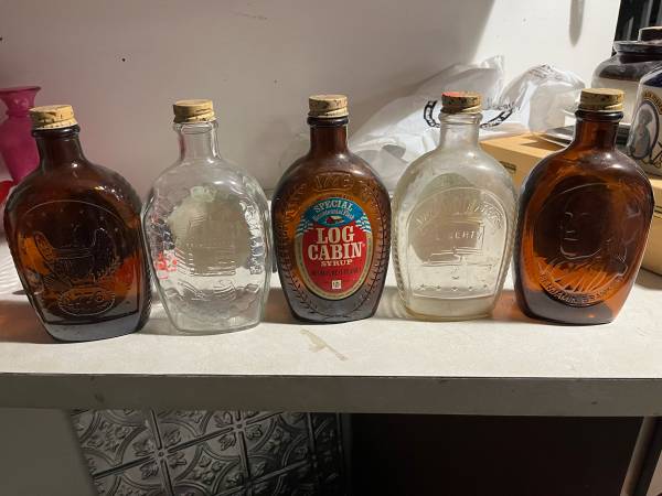 Bicentennial log cabin syrup bottles 1